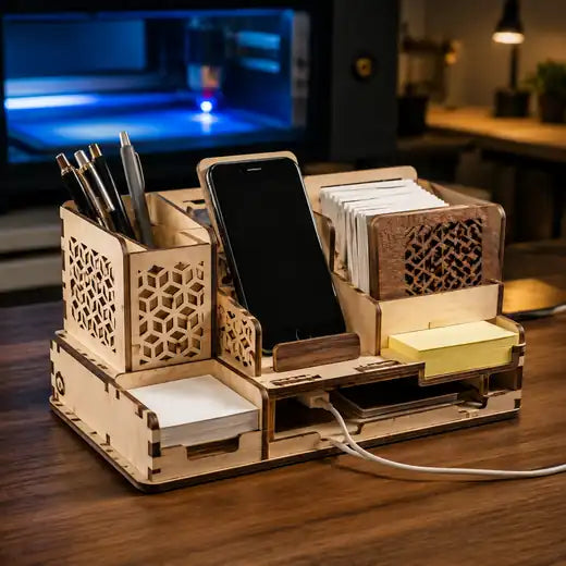Diseño CNC de organizador de escritorio