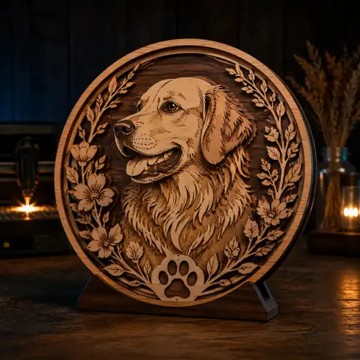 Diseño CNC de placa decorativa para mascota