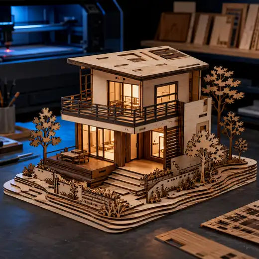 Diseño CNC de maqueta arquitectónica